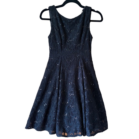 B. Darlin Womens Dress Sz 5/6 Black Lace Sequin Whimsigoth Fairy LBD Y2K Grunge - Picture 2 of 10